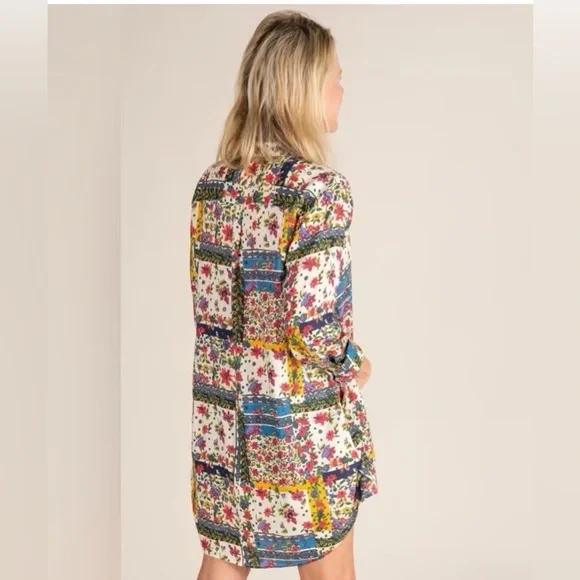 Natural Life Georgia Floral Patchwork Shirt Dress | Size L | NWOT - Picture 2 of 9